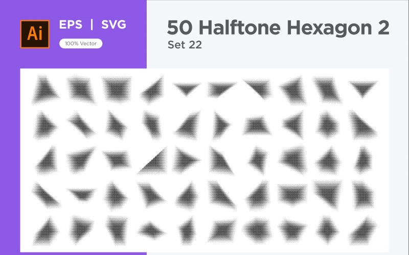 Hexagon shape halftone background V2-50-22 Vector Graphic