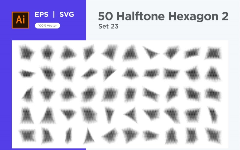 Hexagon shape halftone background V2-50-23 Vector Graphic