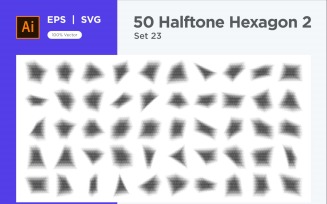 Hexagon shape halftone background V2-50-23
