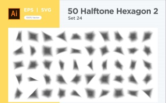 Hexagon shape halftone background V2-50-24