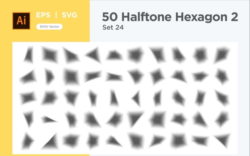 Hexagon shape halftone background V2-50-24 Vector Graphic