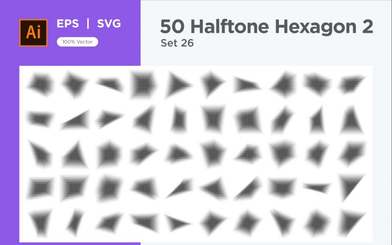 Hexagon shape halftone background V2-50-26 Vector Graphic