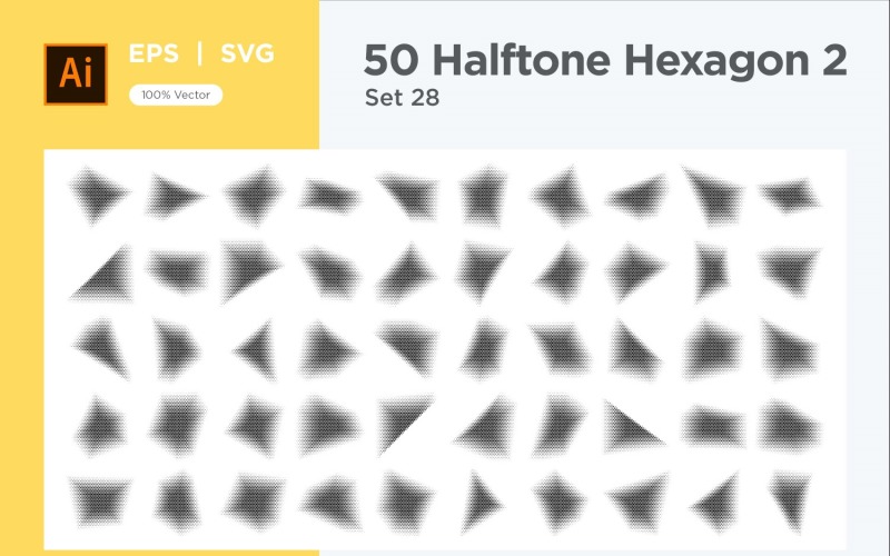 Hexagon shape halftone background V2-50-28 Vector Graphic