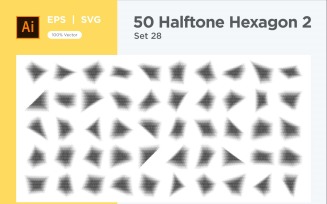 Hexagon shape halftone background V2-50-28