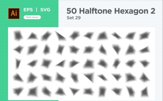 Hexagon shape halftone background V2-50-29