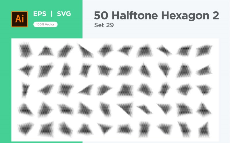 Hexagon shape halftone background V2-50-29 Vector Graphic
