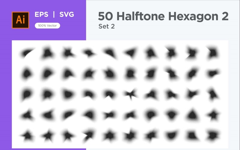 Hexagon shape halftone background V2-50-2 Vector Graphic