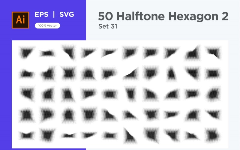 Hexagon shape halftone background V2-50-31 Vector Graphic