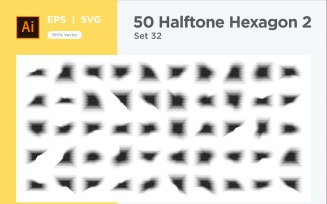 Hexagon shape halftone background V2-50-32