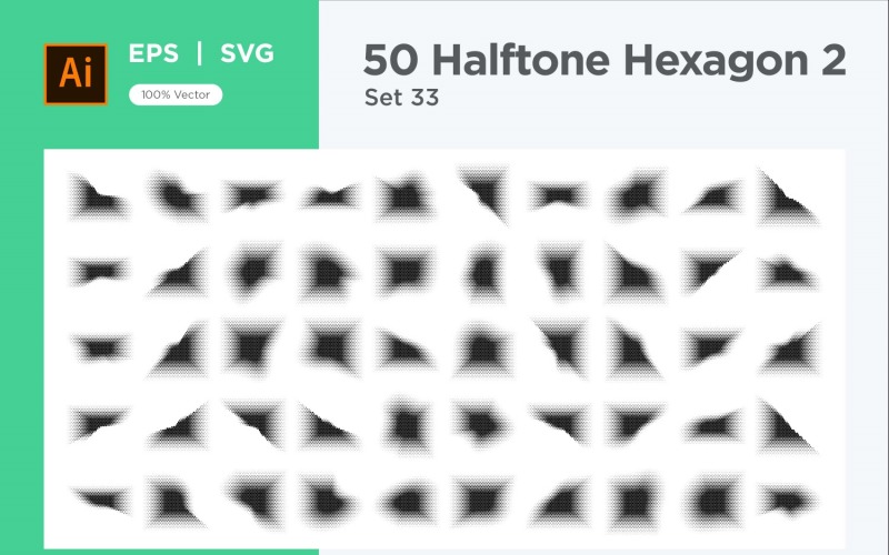 Hexagon shape halftone background V2-50-33 Vector Graphic