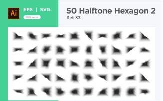 Hexagon shape halftone background V2-50-33
