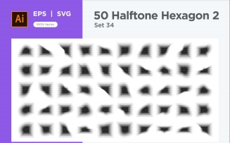 Hexagon shape halftone background V2-50-34