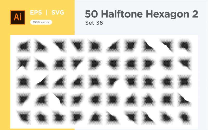 Hexagon shape halftone background V2-50-36 Vector Graphic