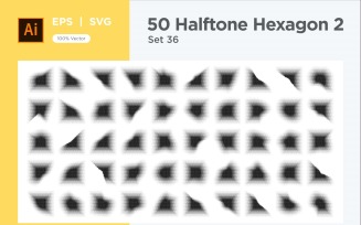 Hexagon shape halftone background V2-50-36