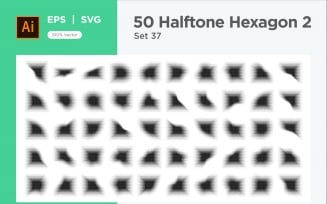 Hexagon shape halftone background V2-50-37