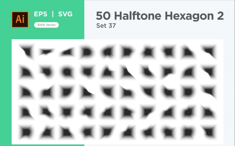Hexagon shape halftone background V2-50-37 Vector Graphic