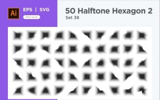 Hexagon shape halftone background V2-50-38