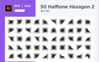 Hexagon shape halftone background V2-50-38