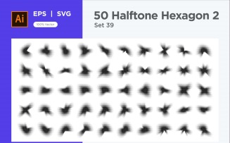 Hexagon shape halftone background V2-50-39