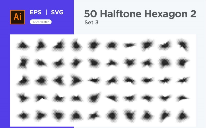 Hexagon shape halftone background V2-50-3 Vector Graphic