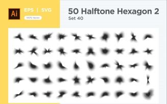 Hexagon shape halftone background V2-50-40