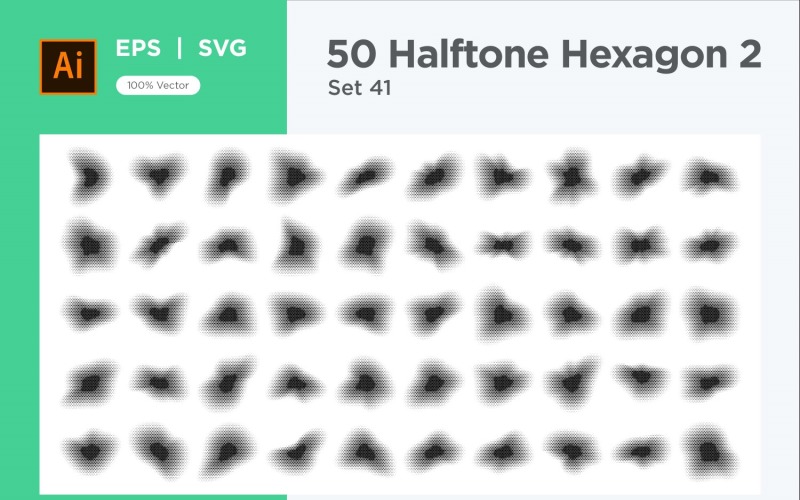 Hexagon shape halftone background V2-50-41 Vector Graphic