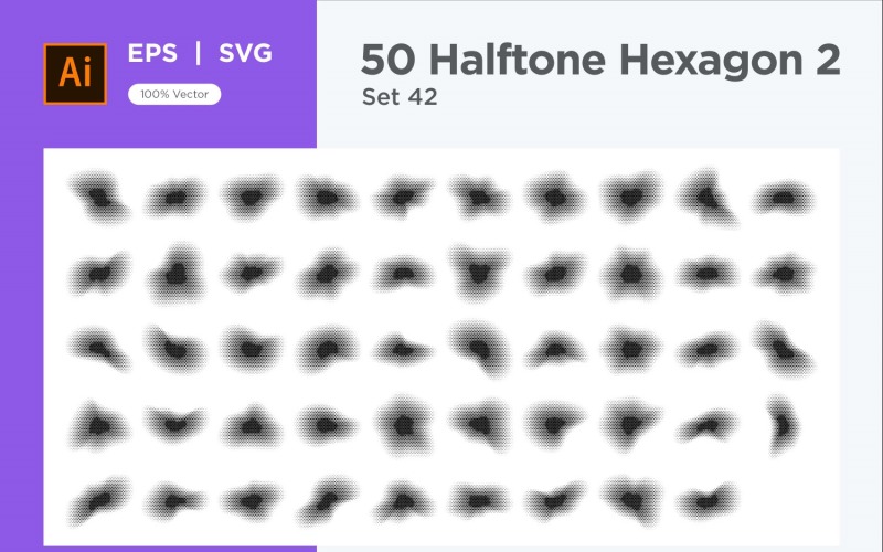 Hexagon shape halftone background V2-50-42 Vector Graphic