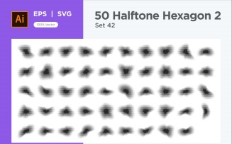 Hexagon shape halftone background V2-50-42