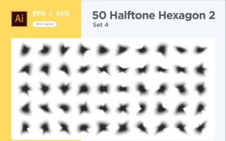 Hexagon shape halftone background V2-50-4