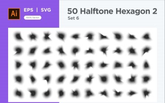 Hexagon shape halftone background V2-50-6
