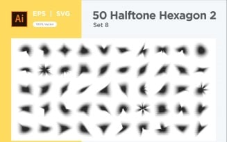 Hexagon shape halftone background V2-50-8