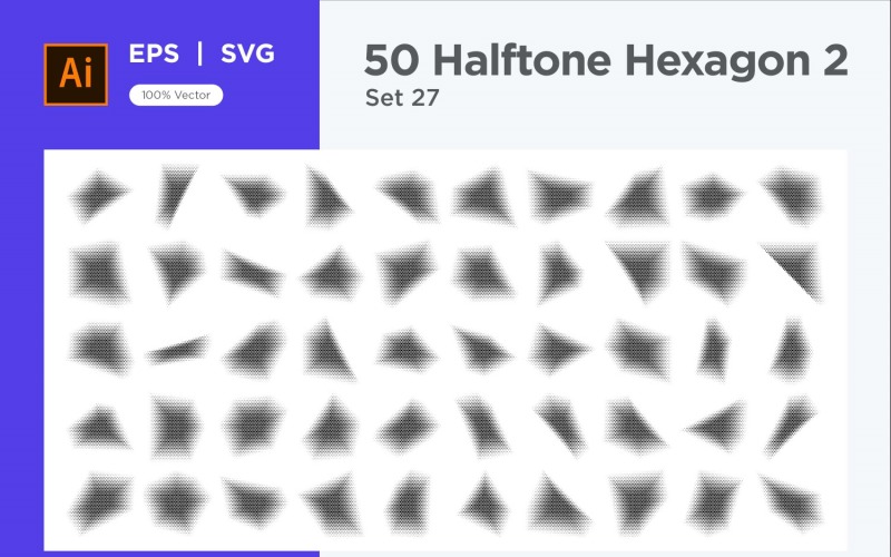 Hexagon shape halftone background V20-50-27 Vector Graphic