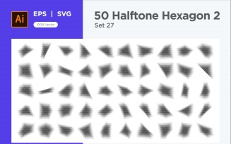 Hexagon shape halftone background V20-50-27