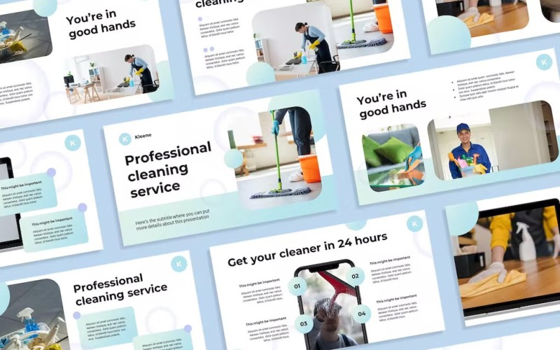 Kleene - Cleaning Service Business PPT PowerPoint Template