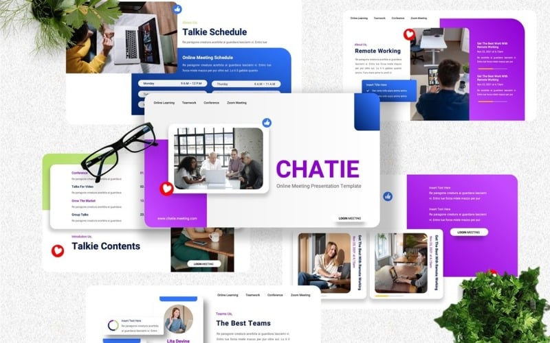 Chatie - Online Meeting Googleslide Templates Google Slide