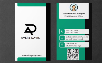 Cyan and Black color Business Card Template
