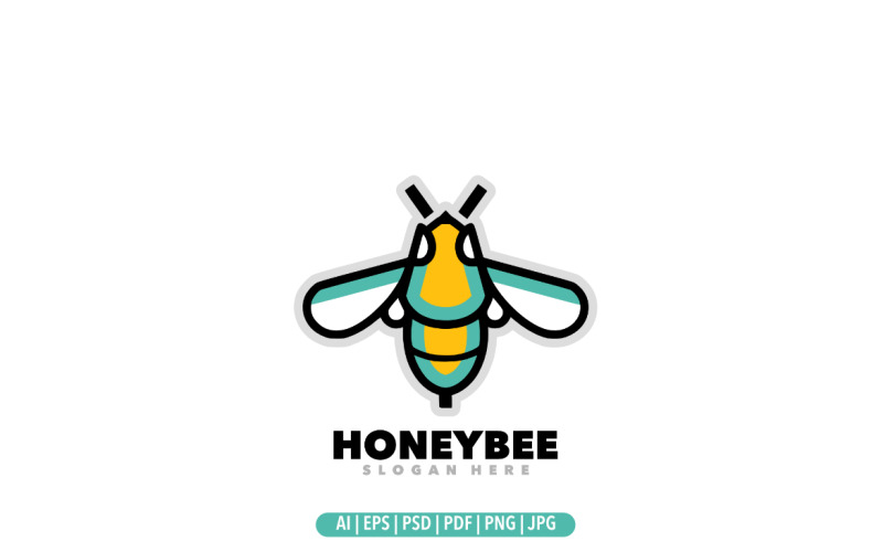 Honeybee honeycomb logo simple design Logo Template