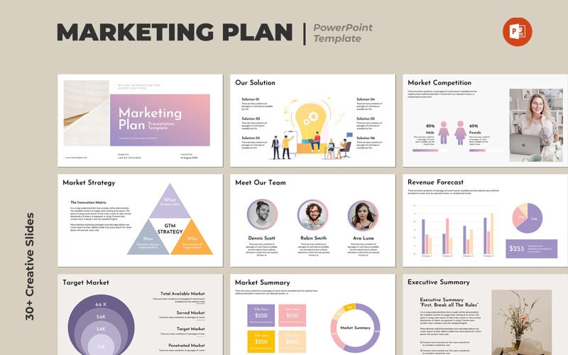 Marketing Plan PowerPoint Layout Presentation Template PowerPoint Template