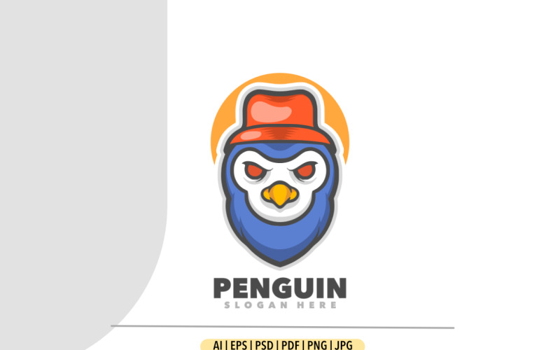 Penguin head mascot logo simple Logo Template