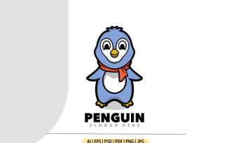 Penguin mascot cartoon design illustration