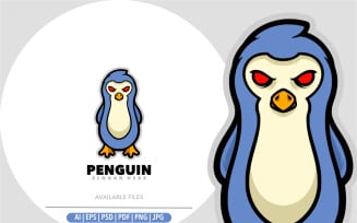 Penguin mascot cartoon design logo