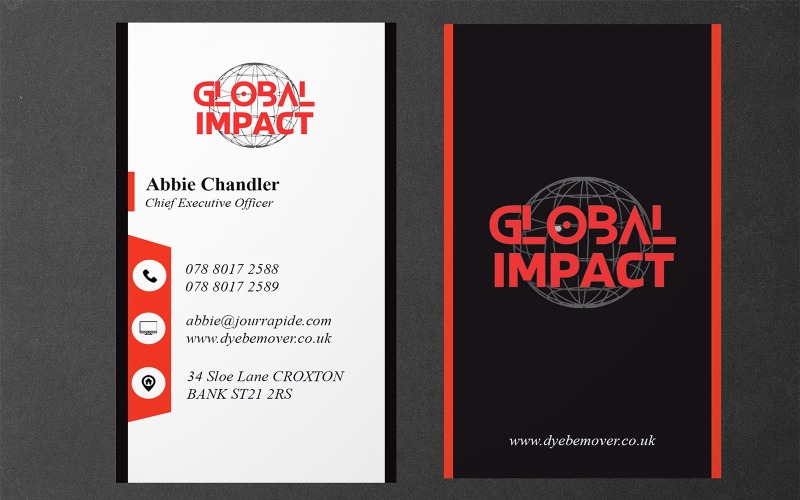 Red & Black Business Card Template - Visiting Card Template Corporate Identity