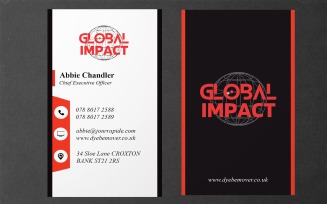 Red & Black Business Card Template - Visiting Card Template