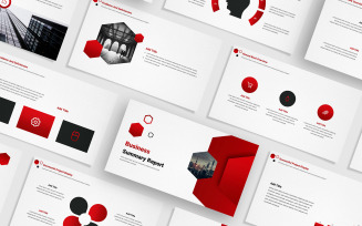 Red Business Summary Report PowerPoint Template