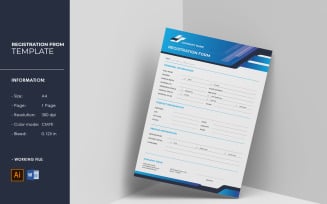 Registration Form Template. Ms word and Illustrator Template