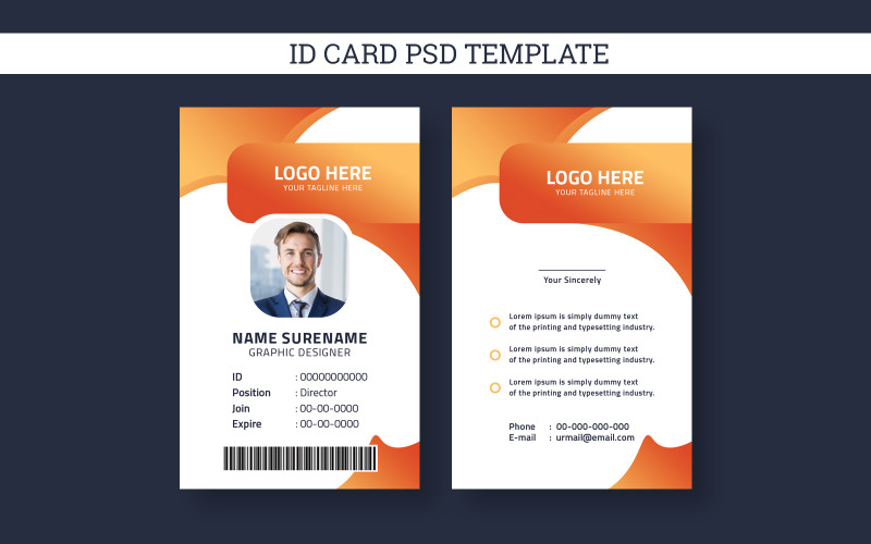 Unique ID Card Template Psd Corporate Identity