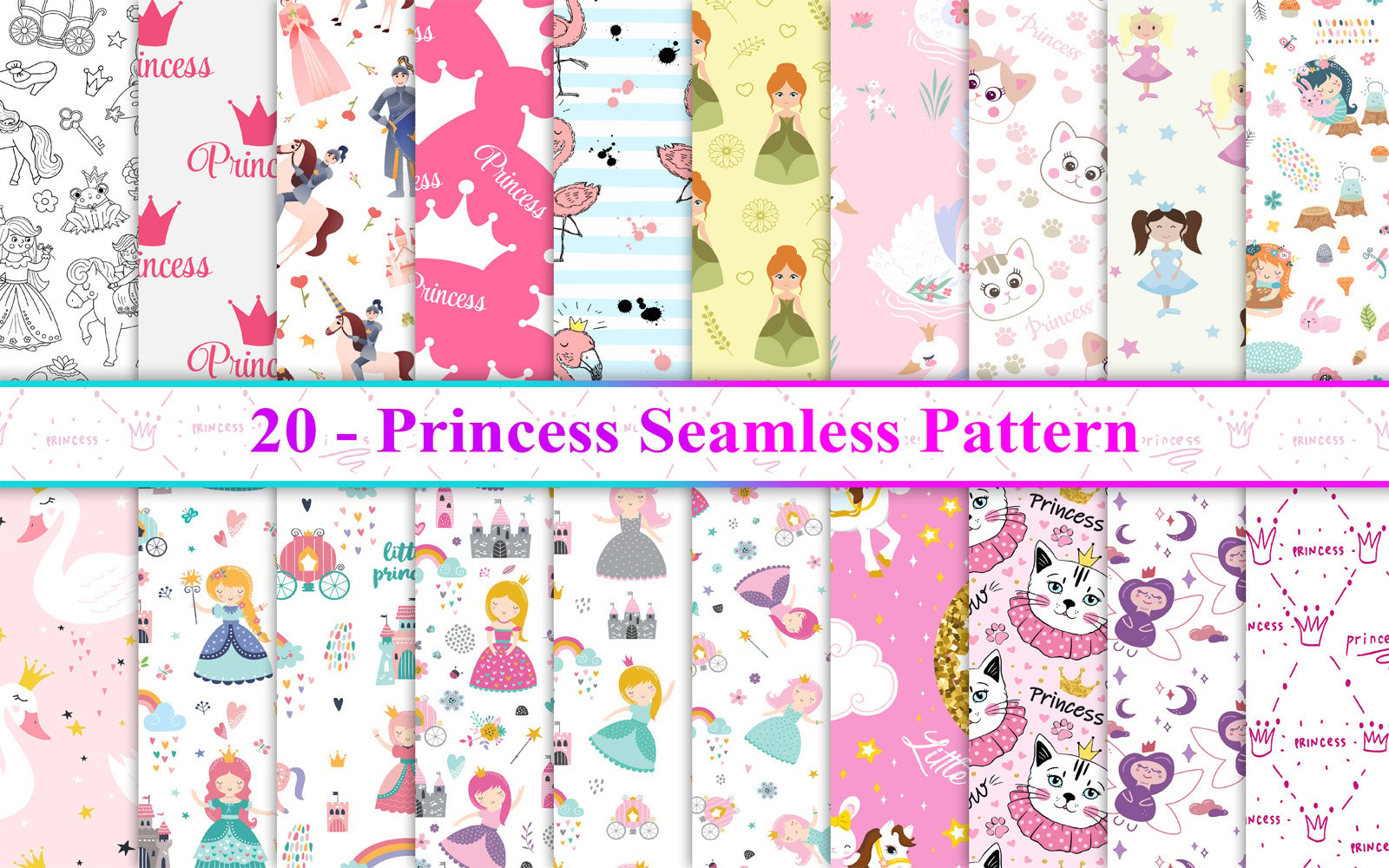 Kit Graphique #345805 Princess Seamless Divers Modles Web - Logo template Preview