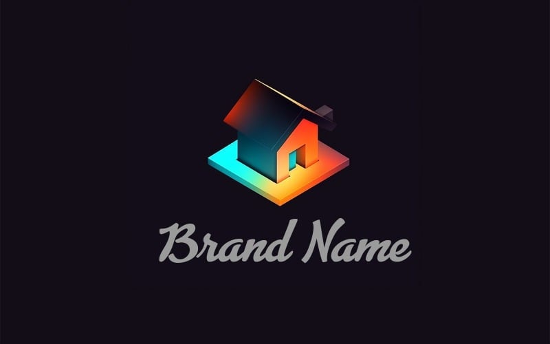 Creative 3d Home Logo | House Logo Design Background