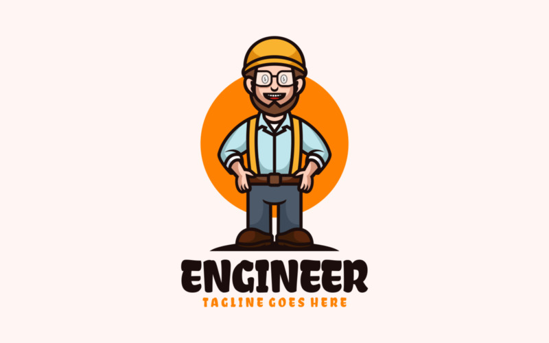 Engineer Mascot Cartoon Logo 4 Logo Template