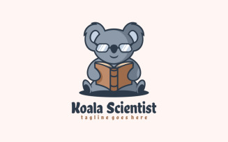 Koala Scientist Mascot Cartoon Logo